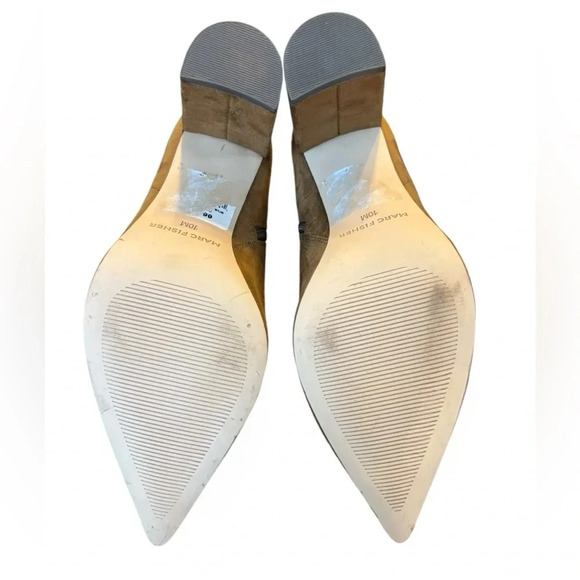 Marc Fisher Womens Cognac Brown Faux Suede Pointed Toe Ankle Boots BHFO 9787 - Picture 8 of 9